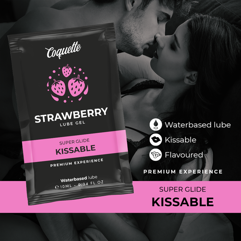 lubrifiant kissable à base deau saveur fraise 10 ml Coquette Cosmetics 3