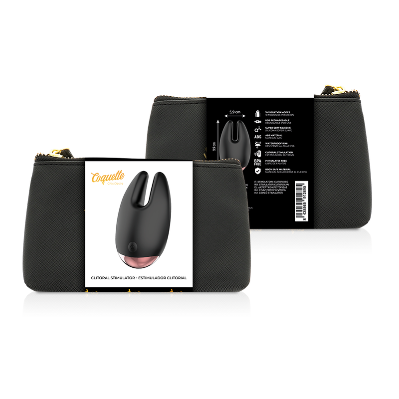 stimulateur clitoridien rechargeable noir et or modèle 1 Coquette Chic Desire 2