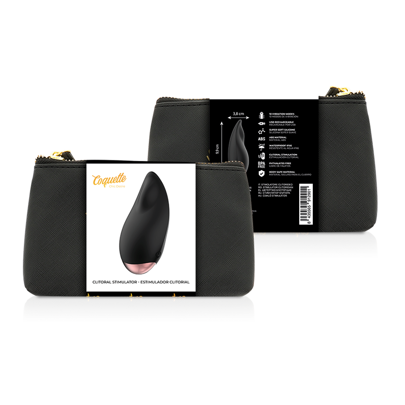 stimulateur clitoridien rechargeable noir et or modèle 2 Coquette Chic Desire 2