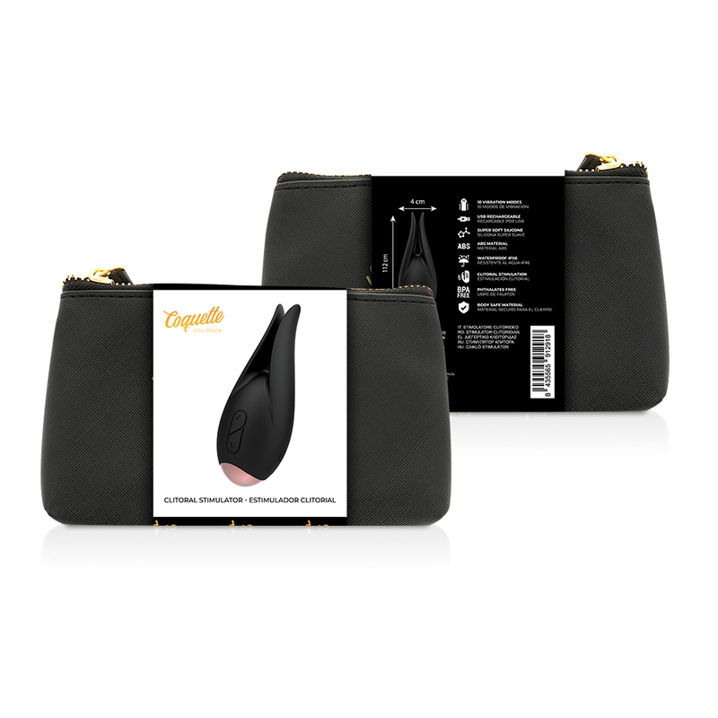 stimulateur clitoridien rechargeable noir et or modèle 3 Coquette Chic Desire 2