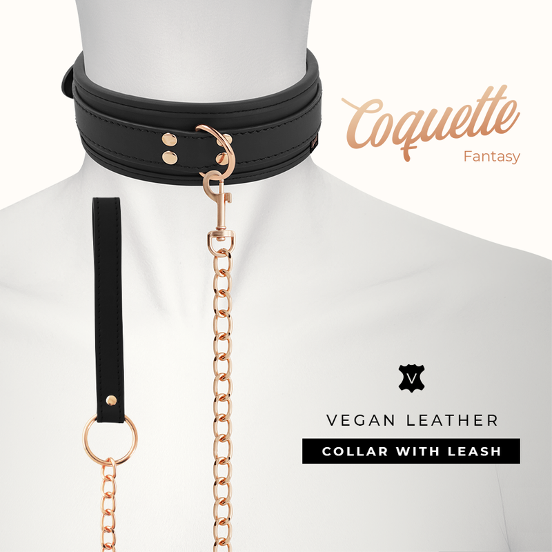 collier fantaisie avec bracelet et laisse en cuir végan doublure néoprène Coquette Chic Desire Fantasy 2