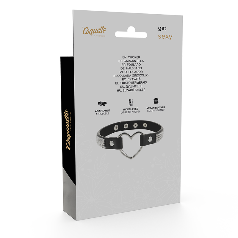 ras de cou en cuir végan avec cœur Coquette Chic Desire 6