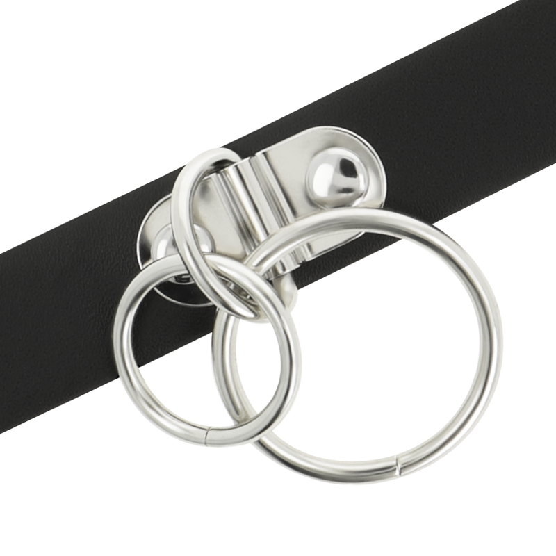 ras de cou double anneau en cuir végan Coquette Chic Desire 4