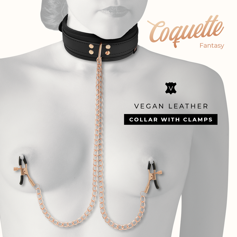 collier avec pinces à tétons fantaisie doublure néoprène Coquette Chic Desire Fantasy 2