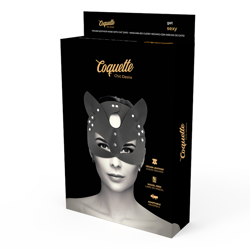 masque en cuir végan avec oreilles de chat Coquette Chic Desire 5