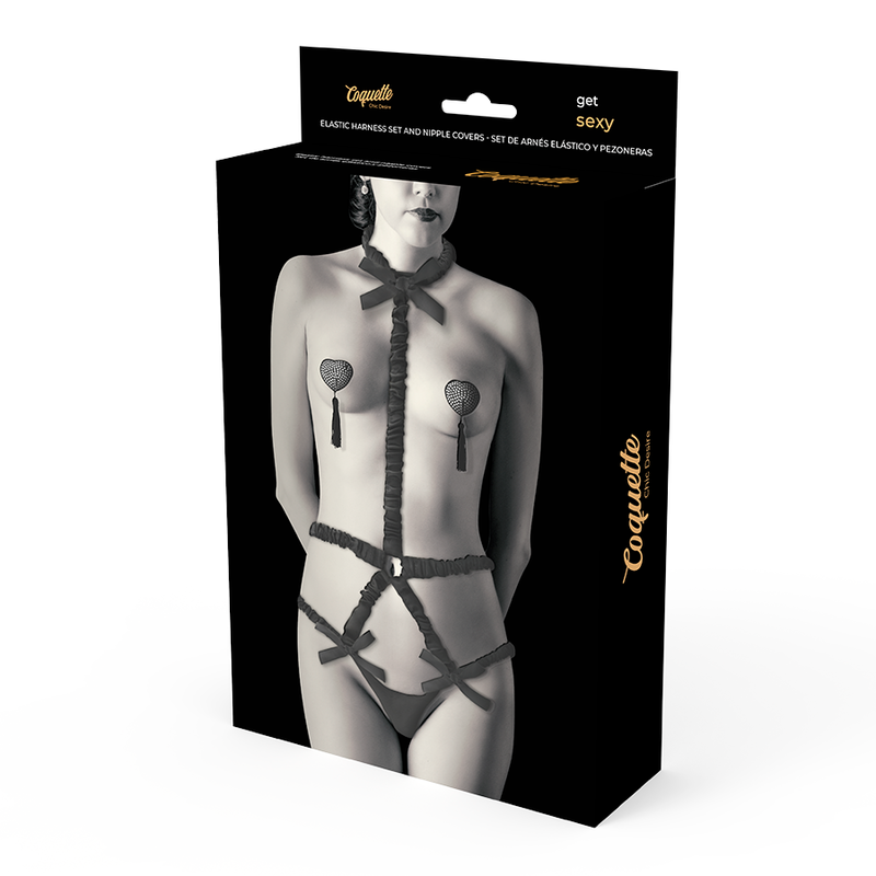 harnais de corps style corset avec cache-tétons assortis Coquette Chic Desire 4