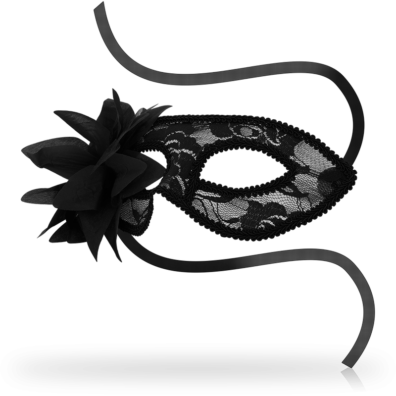 masque vénitien dentelle noire et fleurs OHMAMA 2