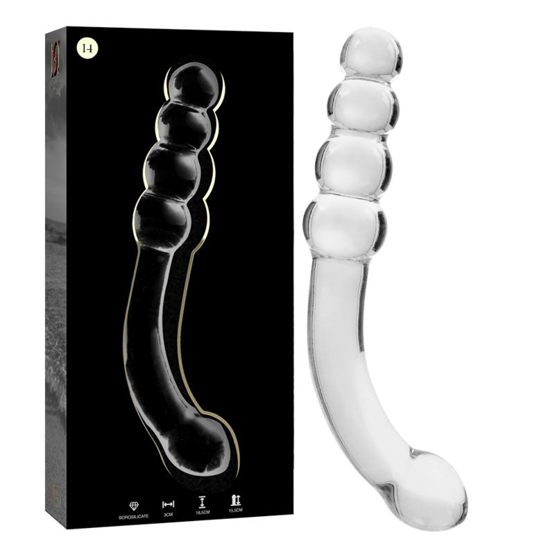 Gode en verre Nebula Ibiza modèle 14 transparent 18,5 cm 2