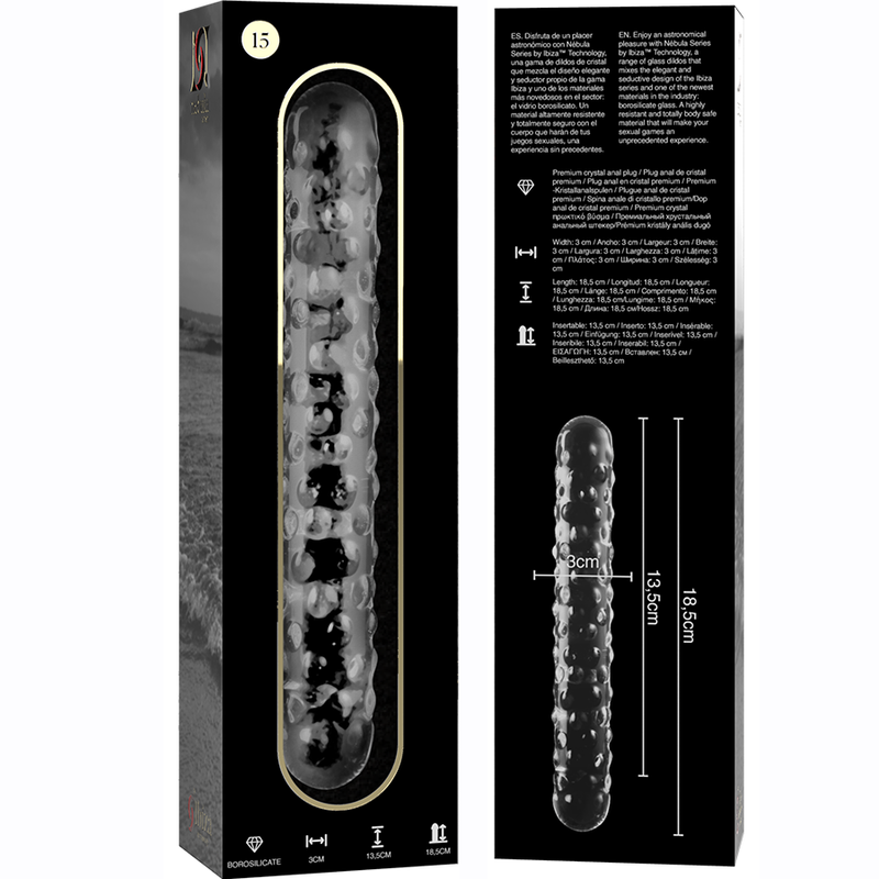 Gode en verre Nebula Ibiza modèle 15 transparent 18,5 cm 5