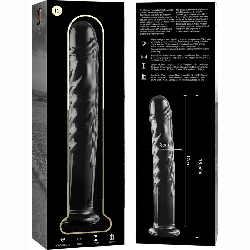 Gode en verre Nebula Ibiza modèle 16 transparent 18,5 cm 5