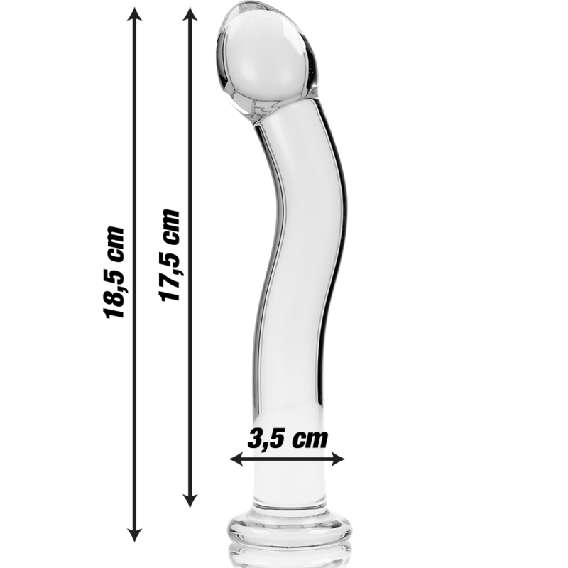 Gode en verre Nebula Ibiza modèle 18 transparent 18,5 cm 3