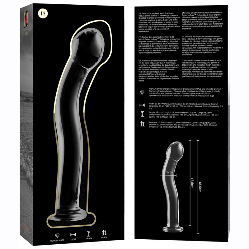 Gode en verre Nebula Ibiza modèle 18 transparent 18,5 cm 5