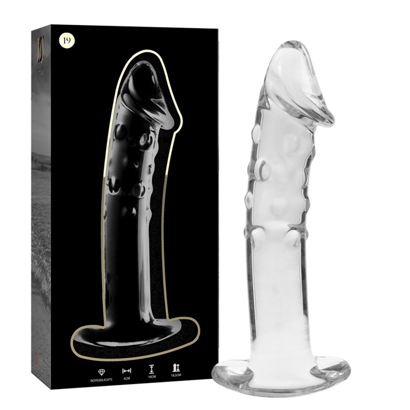Gode en verre Nebula Ibiza modèle 19 transparent 18,5 cm 2