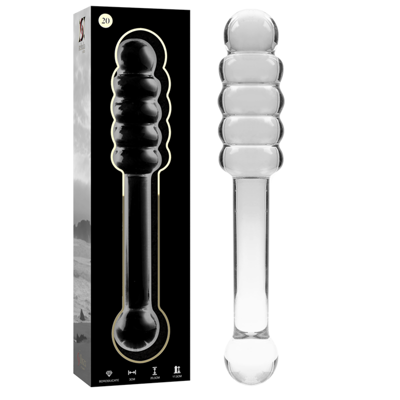 Gode en verre Nebula Ibiza modèle 20 transparent 20,5 cm 2