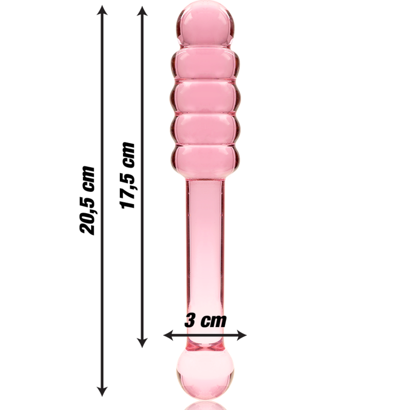 Gode en verre Nebula Ibiza modèle 20 rose 20,5 cm 3