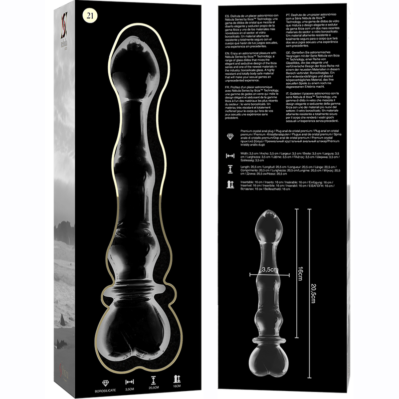 Gode en verre Nebula Ibiza modèle 21 transparent 20,5 cm 5
