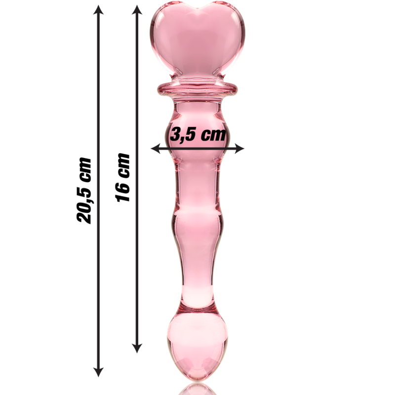 Gode en verre Nebula Ibiza modèle 21 rose 20,5 cm 3