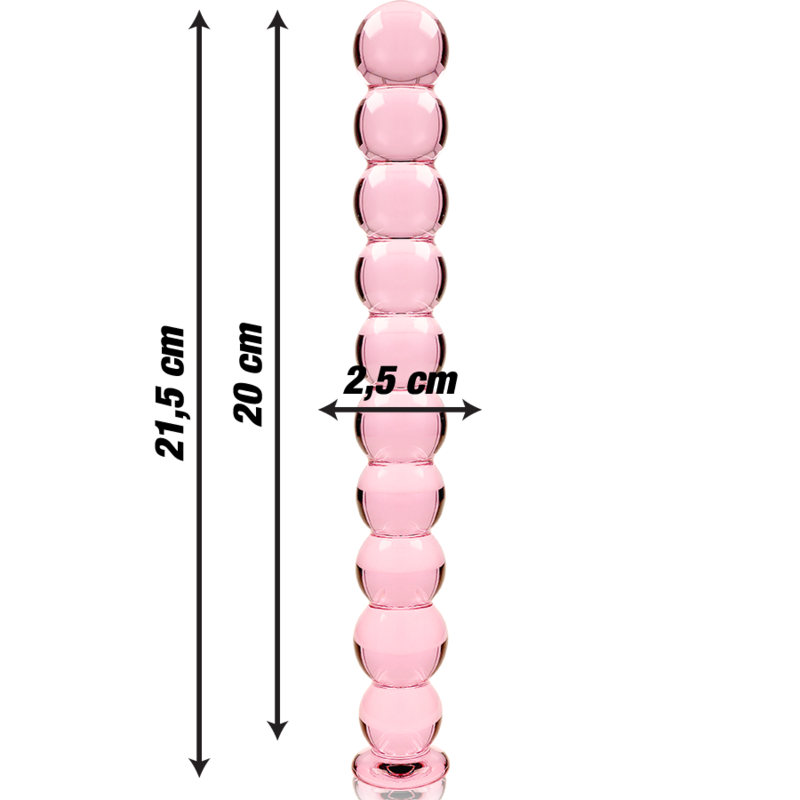 Gode en verre Nebula Ibiza modèle 22 rose 21,5 cm 3