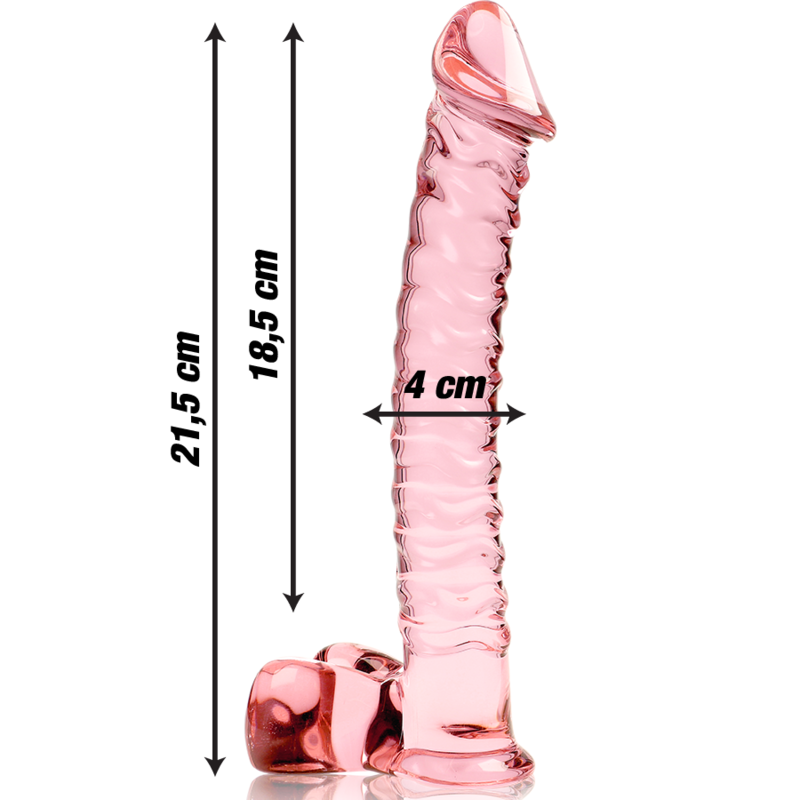 Gode en verre Nebula Ibiza modèle 23 rose 21,5 cm 3