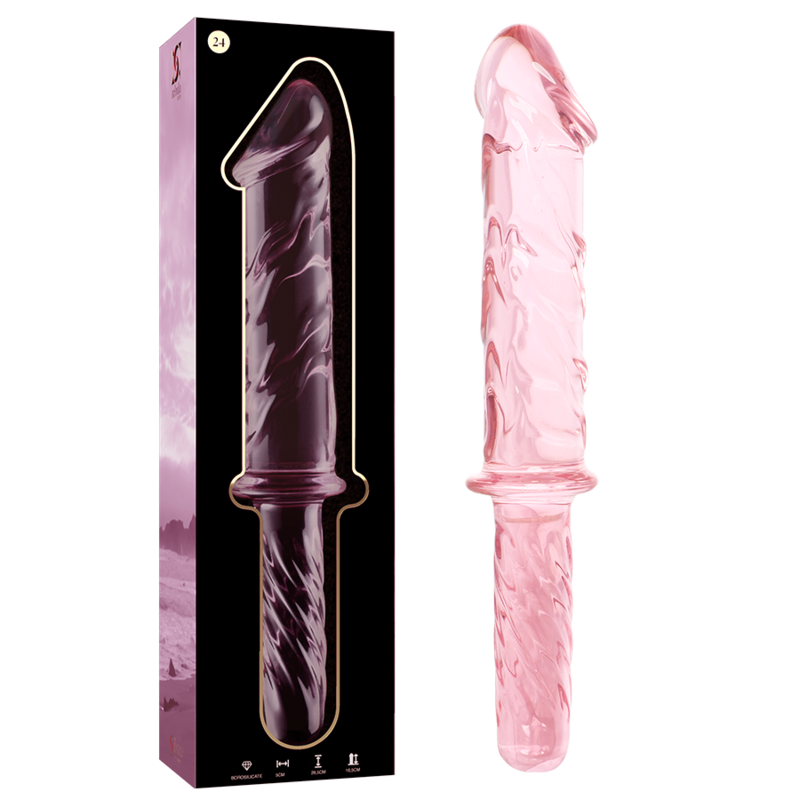 Gode en verre Nebula Ibiza modèle 24 rose 28,5 cm 2