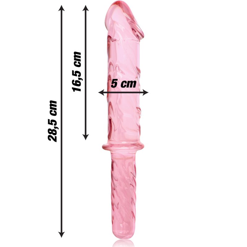 Gode en verre Nebula Ibiza modèle 24 rose 28,5 cm 3