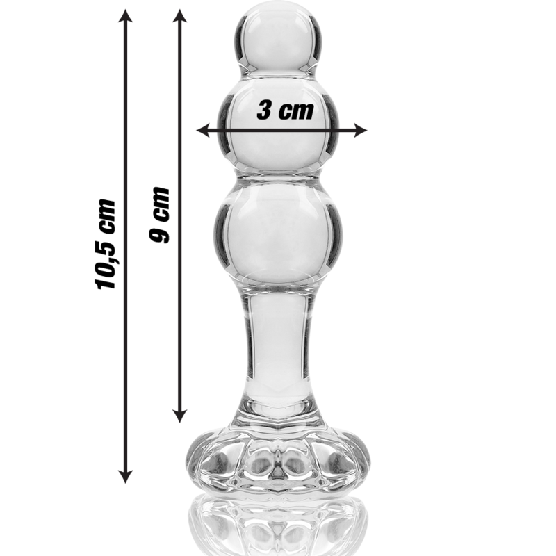 Plug anal en verre Nebula Ibiza modèle 1 transparent 10,5 cm 3