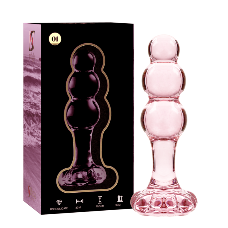 Plug anal en verre Nebula Ibiza modèle 1 rose 10,5 cm 2
