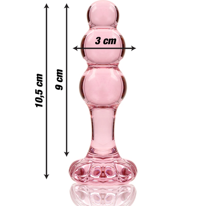 Plug anal en verre Nebula Ibiza modèle 1 rose 10,5 cm 3