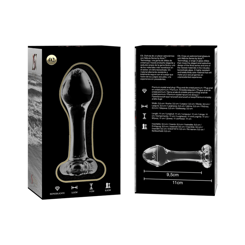 Plug anal en verre Nebula Ibiza modèle 2 transparent 11 cm 5