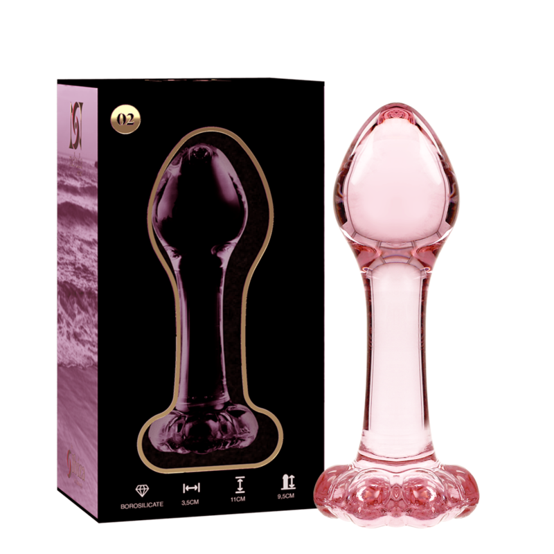 Plug anal en verre Nebula Ibiza modèle 2 rose 11 cm 2