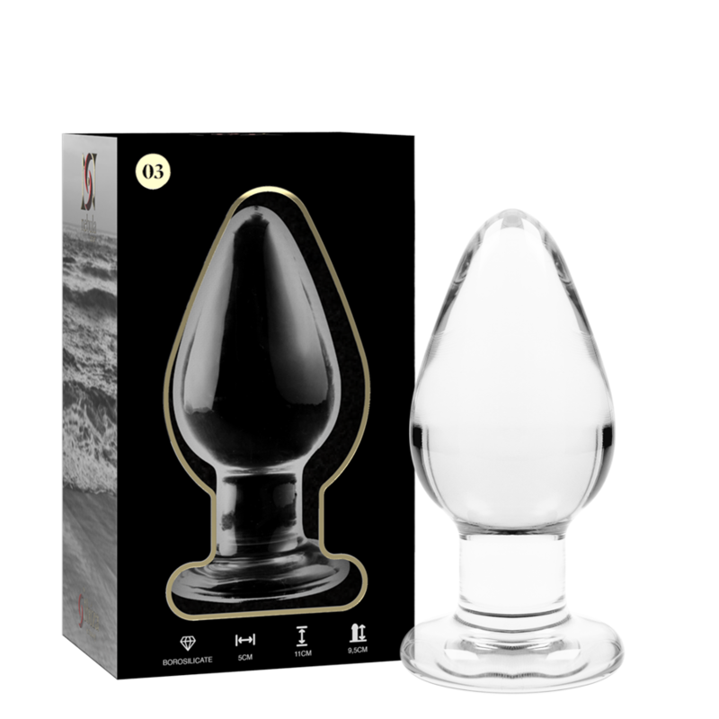 Plug anal en verre Nebula Ibiza modèle 3 transparent 11 cm 2