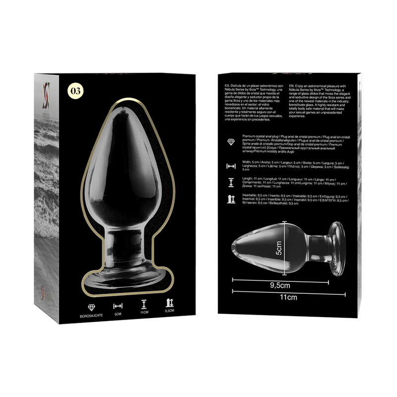 Plug anal en verre Nebula Ibiza modèle 3 transparent 11 cm 5