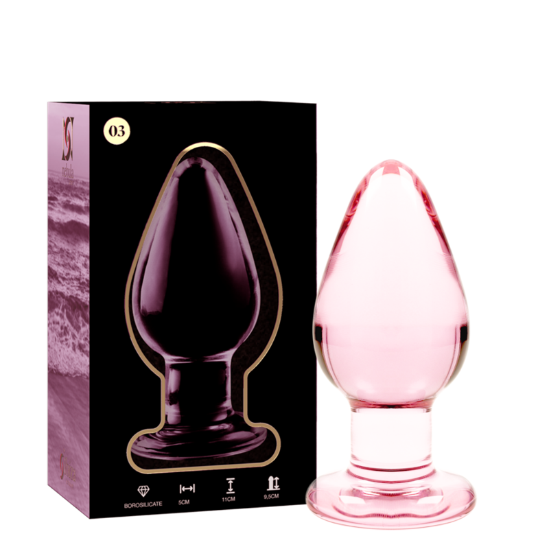 Plug anal en verre Nebula Ibiza modèle 3 rose 11 cm 2