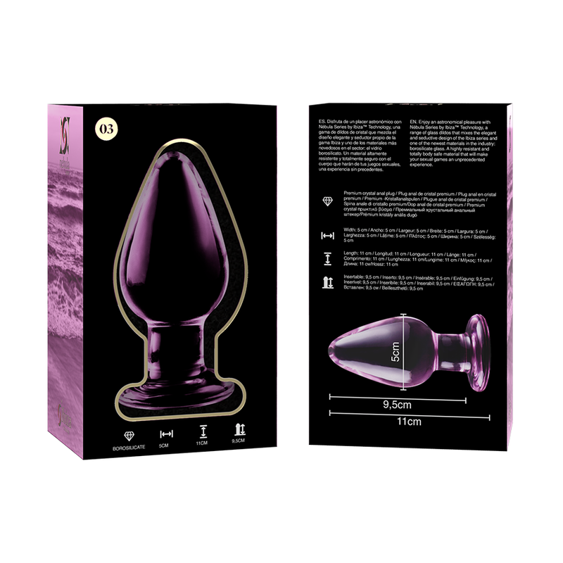 Plug anal en verre Nebula Ibiza modèle 3 rose 11 cm 5