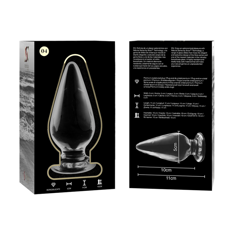Plug anal en verre Nebula Ibiza modèle 4 transparent 11 cm 5
