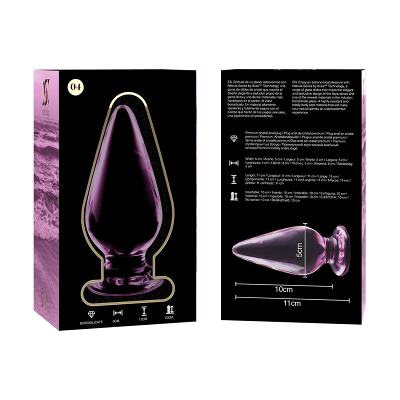Plug anal en verre Nebula Ibiza modèle 4 rose 11 cm 5
