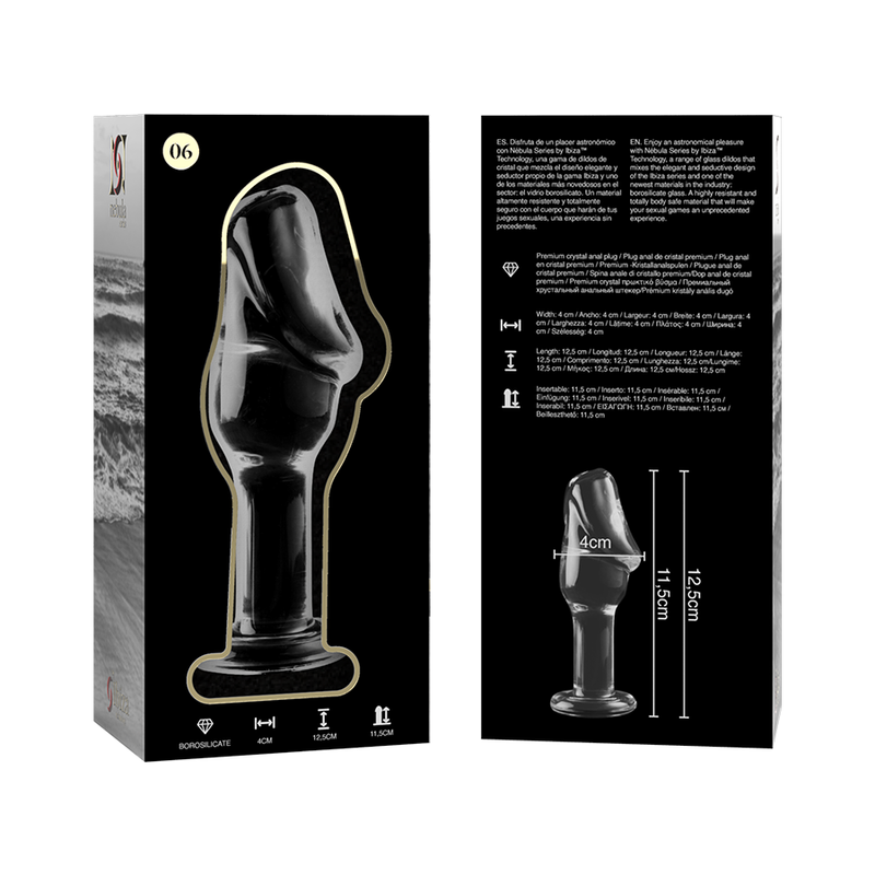Plug anal en verre Nebula Ibiza modèle 6 transparent 12,5 cm 5