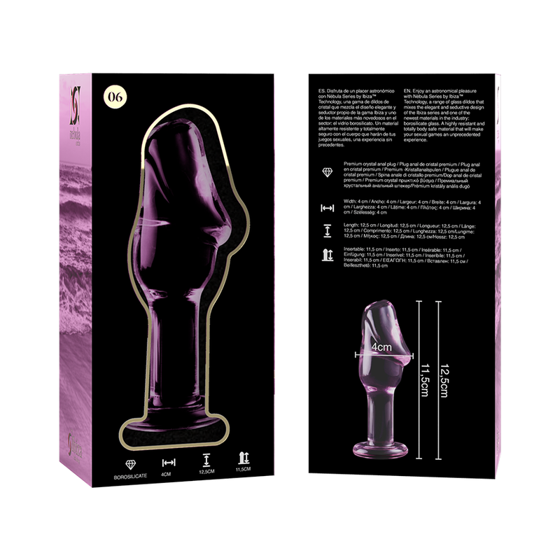 Plug anal en verre Nebula Ibiza modèle 6 rose 12,5 cm 5