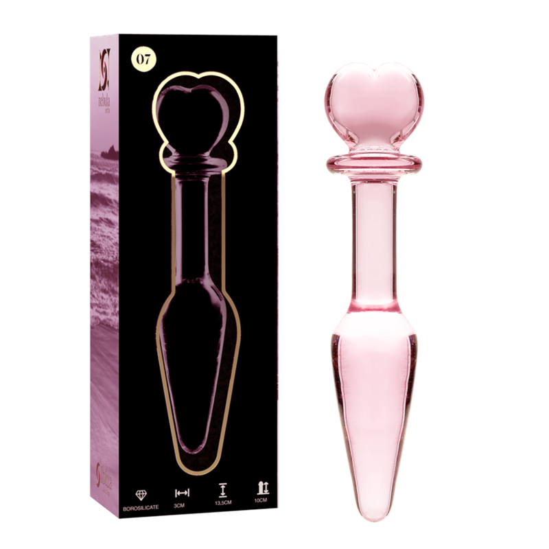 Plug anal en verre Nebula Ibiza modèle 7 rose 13,5 cm 2