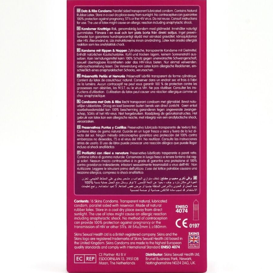 Préservatifs Skins Premium picots et stries 16 unités 4