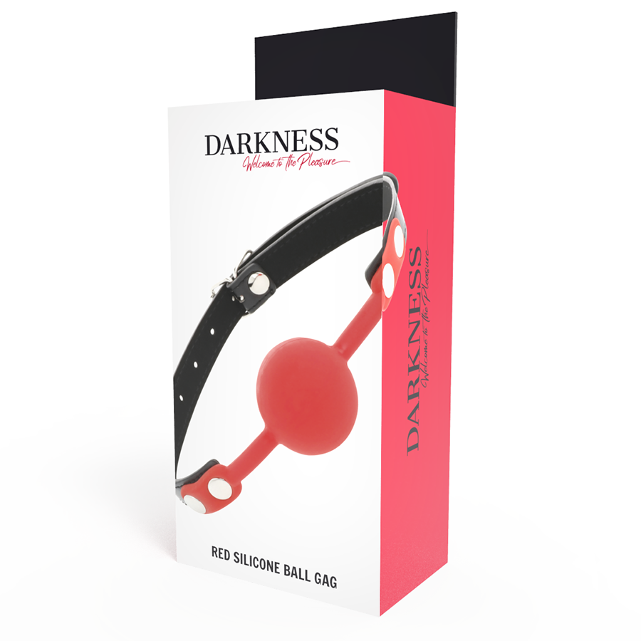 Bâillon silicone rouge Darkness, vue 4 sur 5
