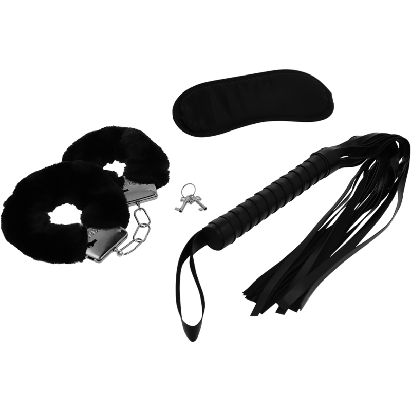 Coffret BDSM menottes masque flogger Intense Fetish 1, vue 2 sur 6