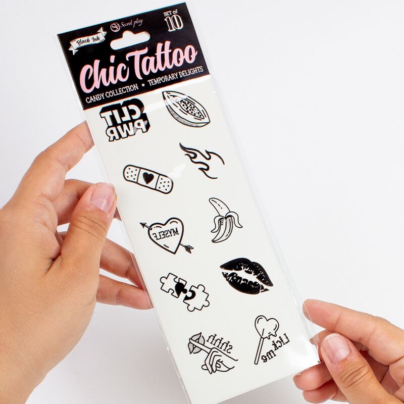 Lot de 10 tatouages temporaires Candy Collection Secret Play, vue 4 sur 5