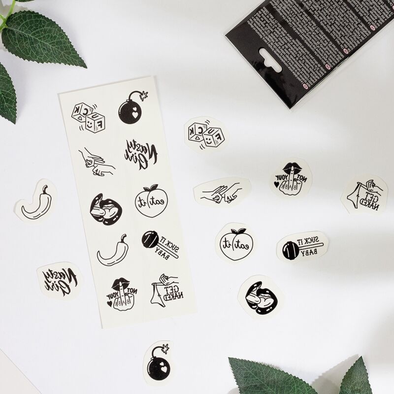 Lot de 10 tatouages temporaires Spicy Collection Secret Play, vue 3 sur 5