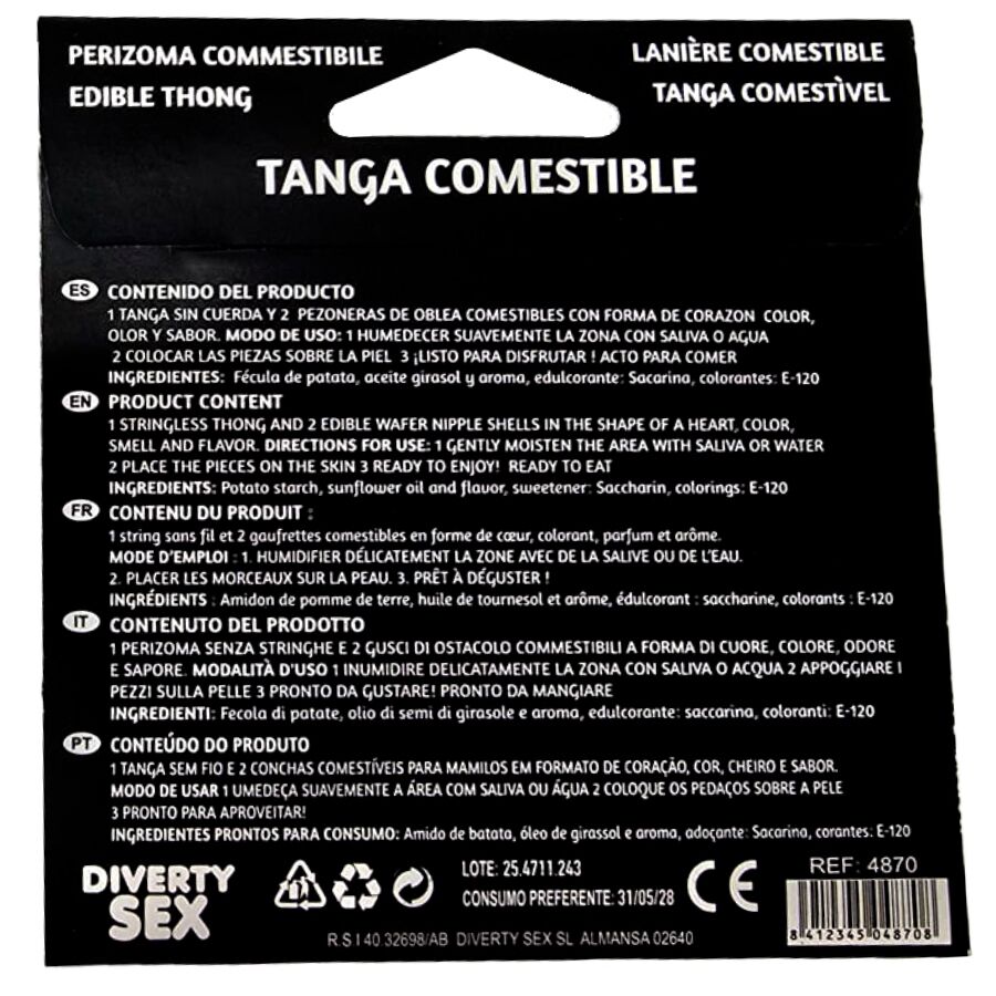 String comestible femme et 2 cache-tétons vanille Hotflowers, vue 2