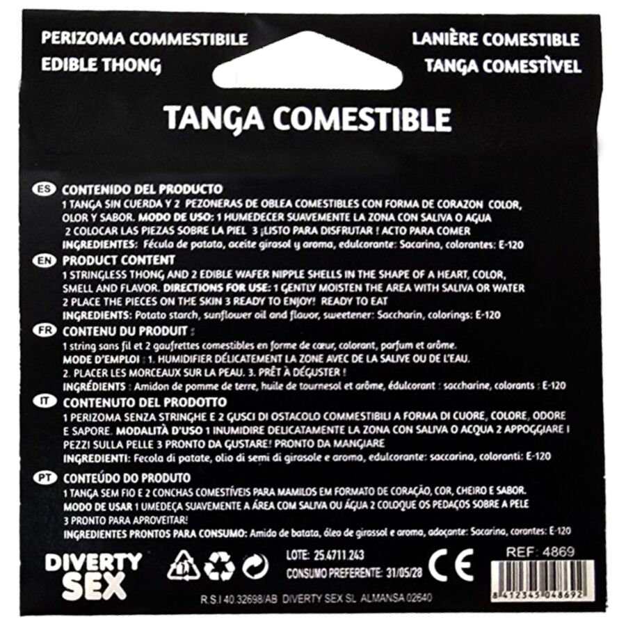 String comestible femme et 2 cache-tétons fraise Hotflowers, vue 2
