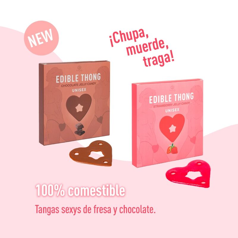 String comestible cœur unisexe saveur chocolat Secret Play, vue 4