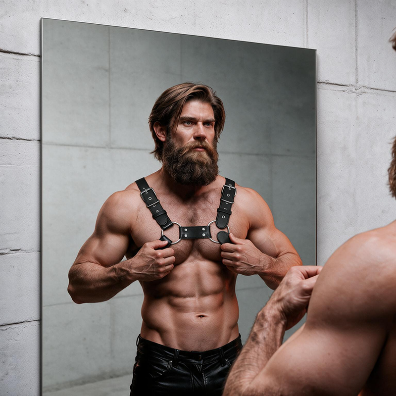 Harnais poitrine bulldog homme éco cuir Fetish Submissive, vue 5 sur 6
