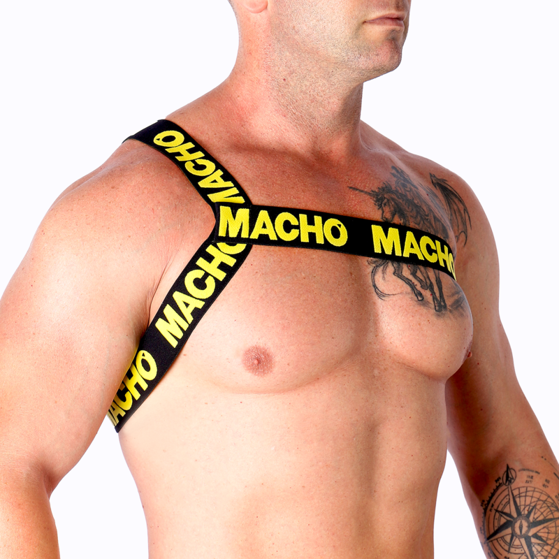 Harnais élastique romain homme jaune Macho taille S/M, vue 2 sur 4