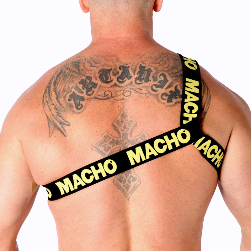 Harnais élastique romain homme jaune Macho taille S/M, vue 4 sur 4